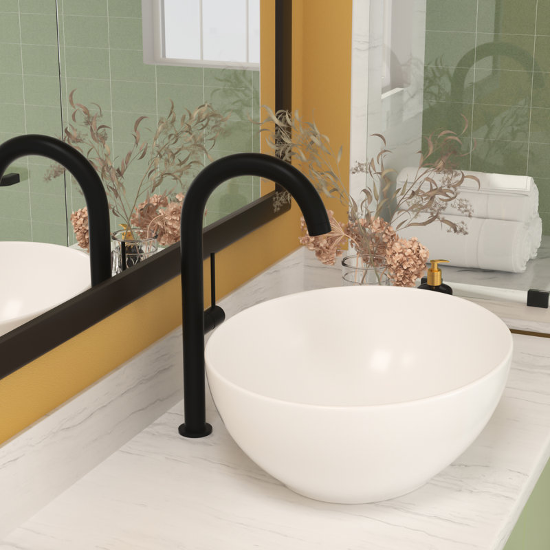 Lavabo de salle de bain ovale moderne en céramique blanche 16 x 13 pouces Modern - Teinture, choix luxueux pour élément d'accessoire chic