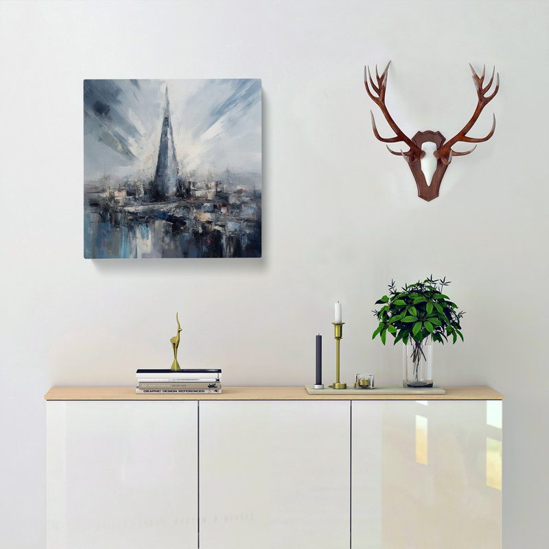 The Shard Gestural Art No.1 - Wrapped Canvas - Framed Print