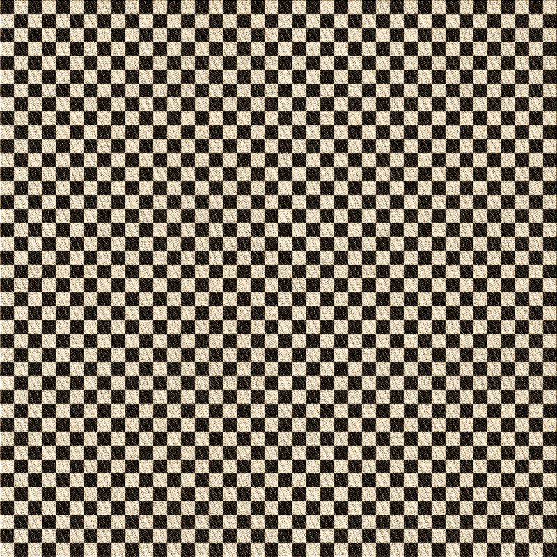 Tapis en laine à carreaux brun, Carré 8 pi