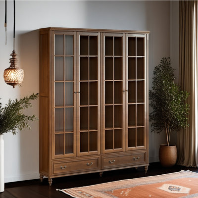 American retro style solid wood bookcase