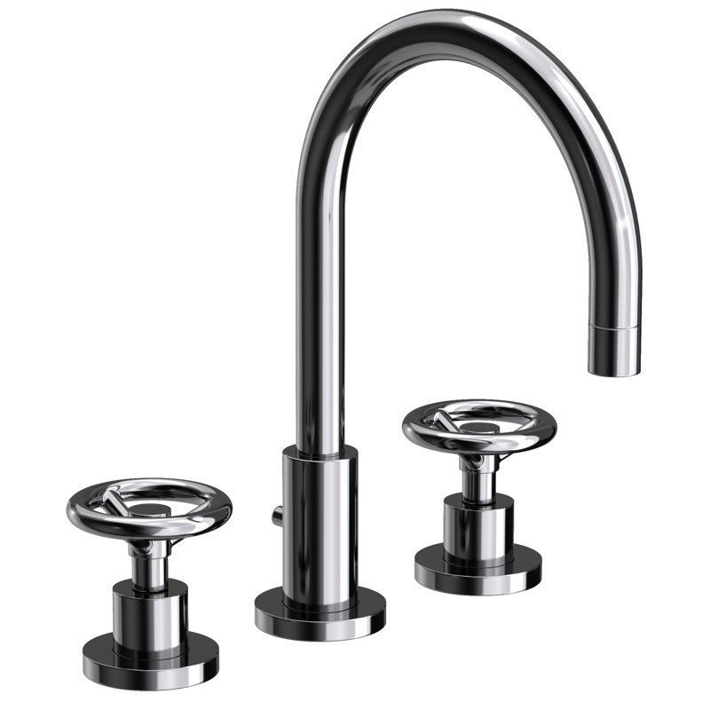 Slater Widespread Bathroom Faucet with Drain Assembly, Midnight Chrome