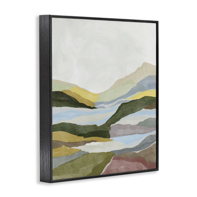 Tranquil Hill Abstract View Framed Giclee Art, Design By Nikita Jariwala