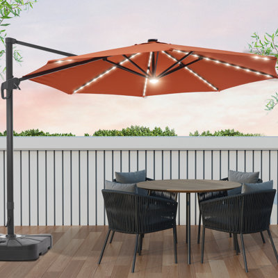 Ruark 11' Lighted Cantilever Umbrella with Base