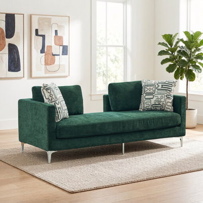 Chaise longue en chenille de 77,5 po de largeur avec chenilles et pieds en métal