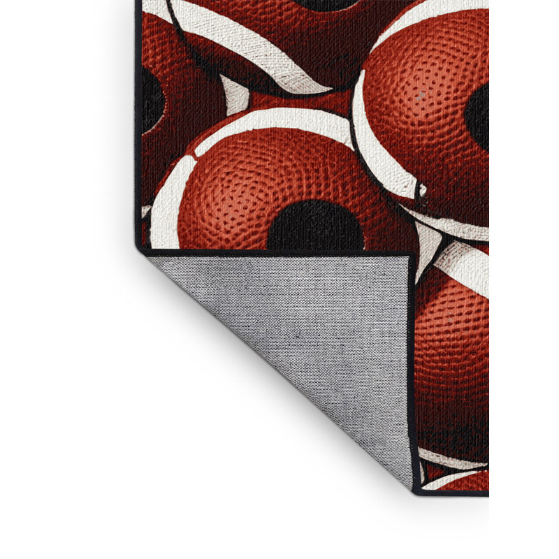 Washable Kickball Sports Area Rug, Square 3' x 3'