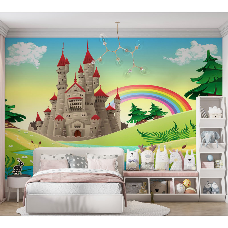 Papier peint de qualité supérieure - Château de conte de fées, L 96 po x l 120 po