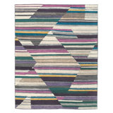 Geometric Area Rug in Black/Purple