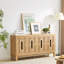 Buffet avec rangement, console télé avec design ajouré sculpté, armoire de rangement avec 4 portes et tablettes réglables-133038215