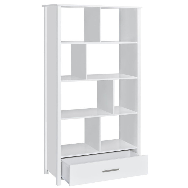 Bibliothèque haute brillance à 4 niveaux, Blanc