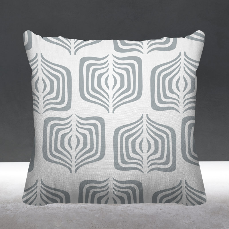 Coussin décoratif intérieur / extérieur Dale Abstract Tribal, L 15 po x H 15 po, gris