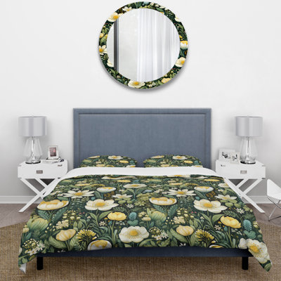 Boho Botanicals Garden I - Ensemble de housse de couette botanique - Microfibre de polyester