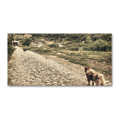 Two Dogs On The Hill - Wrapped Canvas Print
