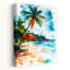 «Tropical Beach», aquarelle sereine, palmier abstrait, art mural côtier-129150929