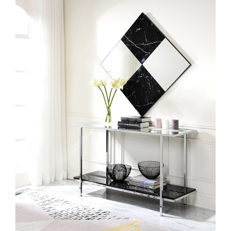Console moderne en simili marbre miroitant
