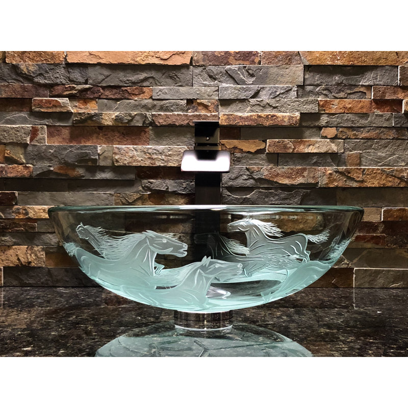Lavabo de salle de bain à bateau circulaire en verre nokota
