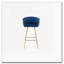 Tabourets de bar, avec repose-pieds chromé et base en velours + tabouret de bar simple Golden Leg-1593336071