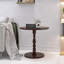 Table d'appoint ronde 23 po brun noyer, table d'appoint ronde, petite table à boissons pour petits espaces, table de chevet moderne avec pieds en bois massif pour le salon, la chambre à coucher, les coins et le bureau-867703579