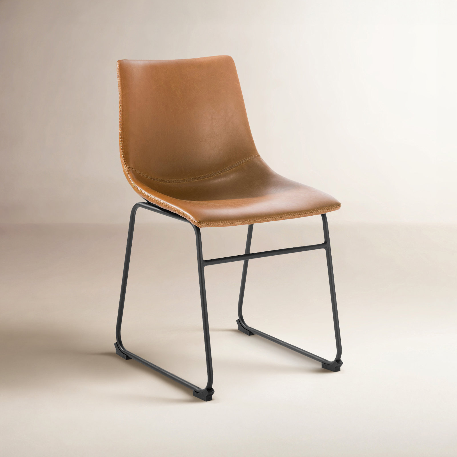 Bela Side Chair, Tan Faux Leather
