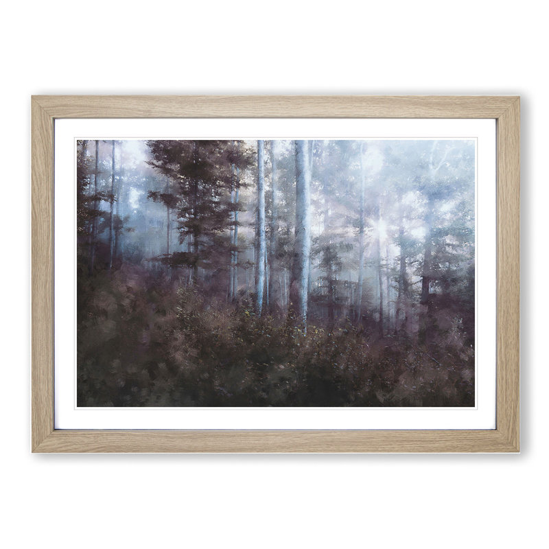 Forest View Vol.1 - Picture Frame Graphic Art, 27cm H x 36cm W x 2cm D, Oak Framed