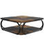 Table basse carrée, table basse centrale 39 po avec tablettes à 2 niveaux