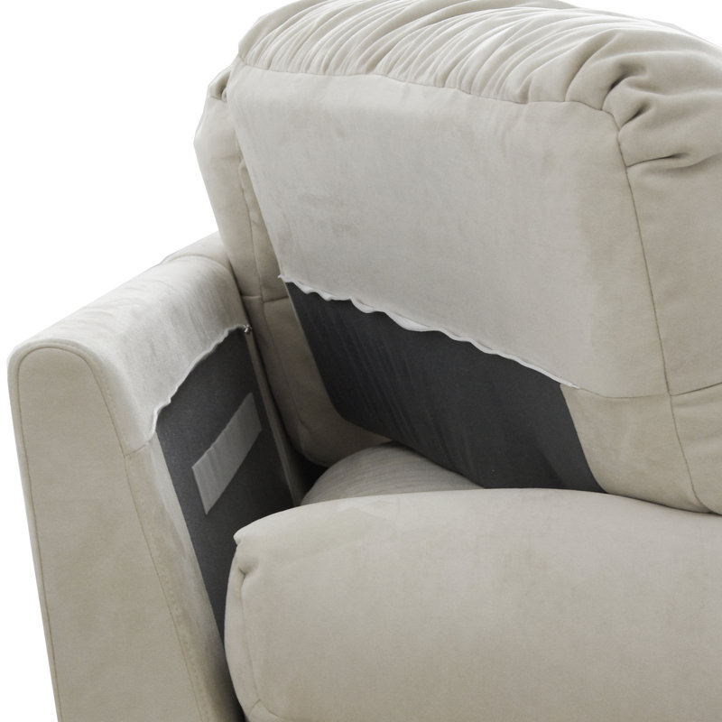 Canapé modulaire Jacouri, Velours givré beige