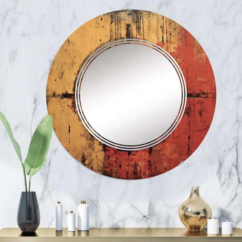 Nutley - Miroir mural moderne rond, 32 po x 32 po