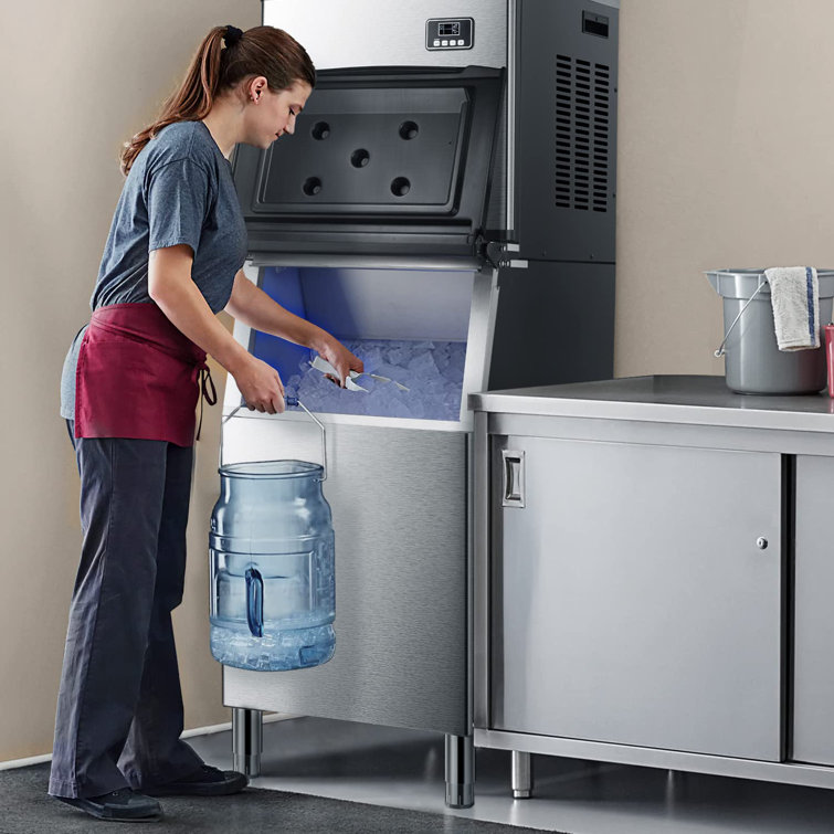 R.W.FLAME 352Lb. lb. Daily Production Cube Ice Freestanding Commercial Ice Maker Machine with 198Lbs Large Ice Storage Bin SZ58160YJ+Z58160S