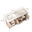 Meuble-lavabo 60 po, 2 lavabos, acrylique, rangement en contreplaqué, chêne, 4 portes, tiroirs, pré-assemblé, meuble-lavabo radiant avec deux lavabos, lavabo intégré en acrylique, unité de rangement, tablette ouverte, blanc