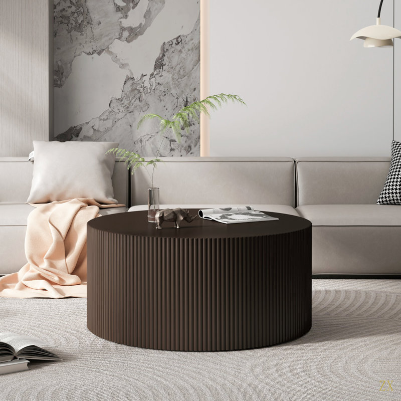 35,83 po, table basse à rayures minimalistes, table basse ronde moderne, table basse à cercle rond pour salon, chambre à coucher