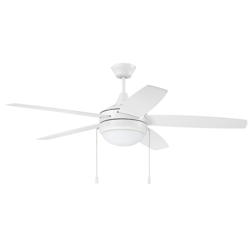 52'' Ceiling Fan with Light Kit, White
