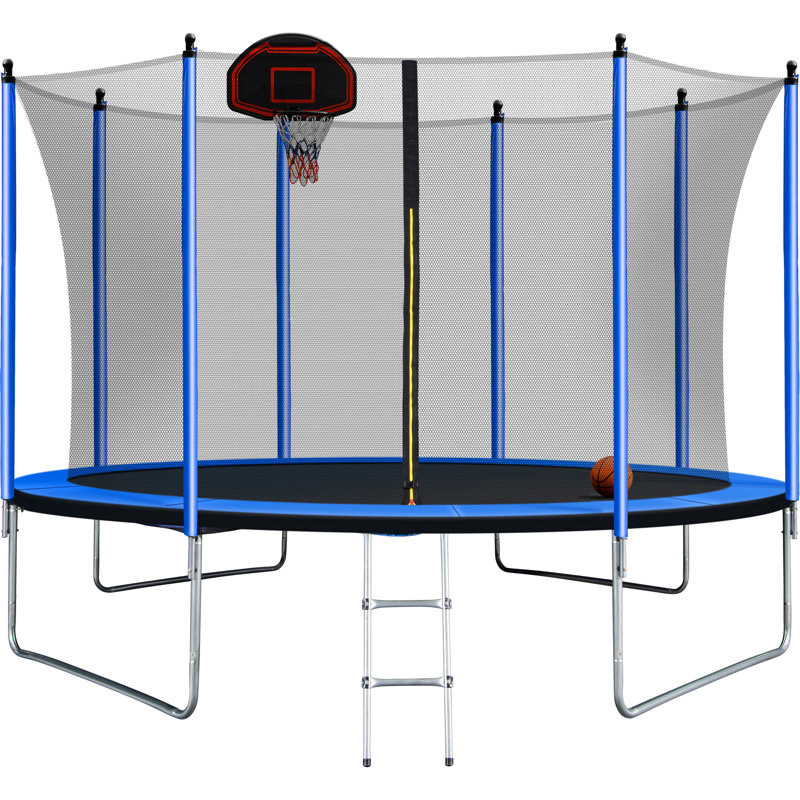 SkyBound Blue 10ft Round Trampoline with Safety Enclosure Net