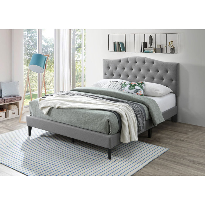Lakeville Tufted Upholstered Low Profile Platform Bed Frame