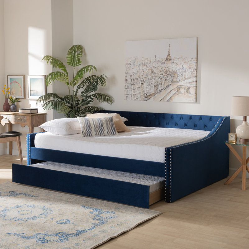Kylah Upholstered Daybed, Full, Blue