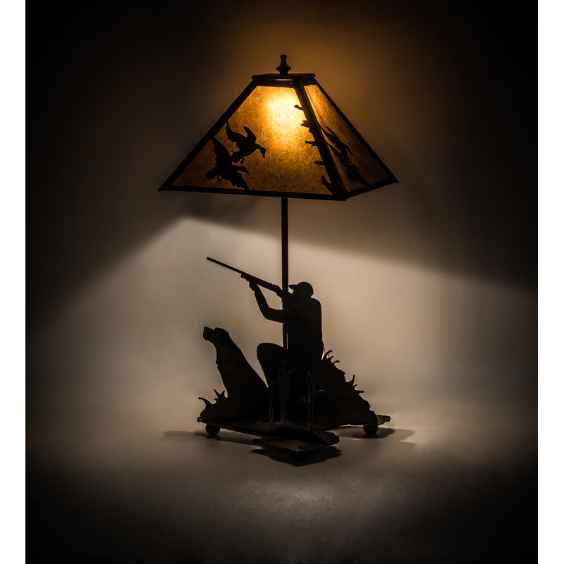 Rustic Lodge Table Lamp, Antique Copper