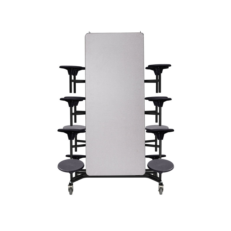 Table de cafétéria rectangulaire 145" x 59", Noir