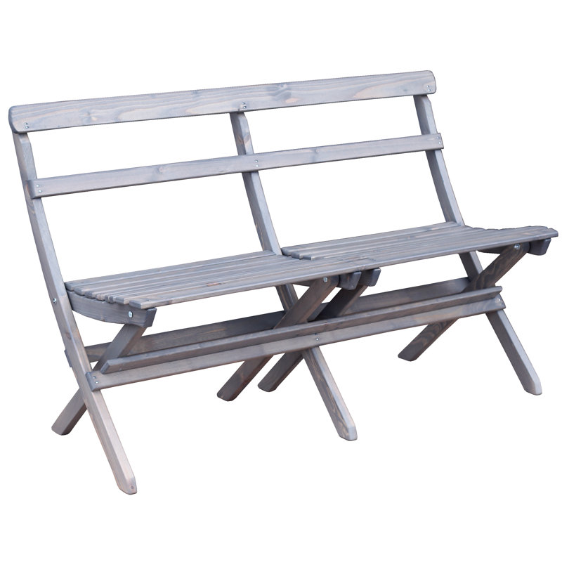 Arlot Solid Wood Pine Outdoor Bench, Ashgrey