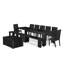Ensemble de table de salle à manger 10 pièces comprenant une table de cuisine, une table basse, un banc en bois et 7 chaises en tissu de lin noir, noir brossé-1242813951-1264220880-1264220883