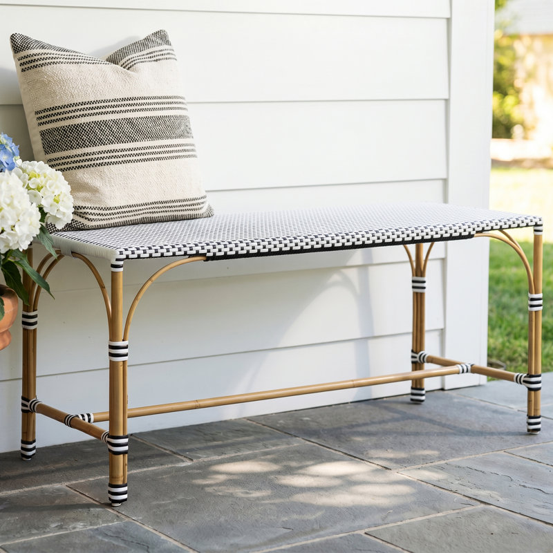  Aluminum Picnic Bench, Black/White