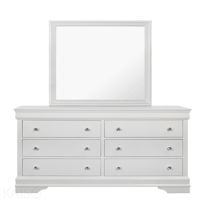 Commode blanche crocodile métallique
