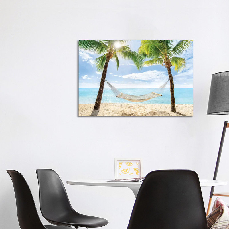 «Relaxing Summer Holiday In A Hammock» par Jan Becke - Toile tendue avec châssis sur toile tendue, H 26 po x l 40 po x 1,5 po