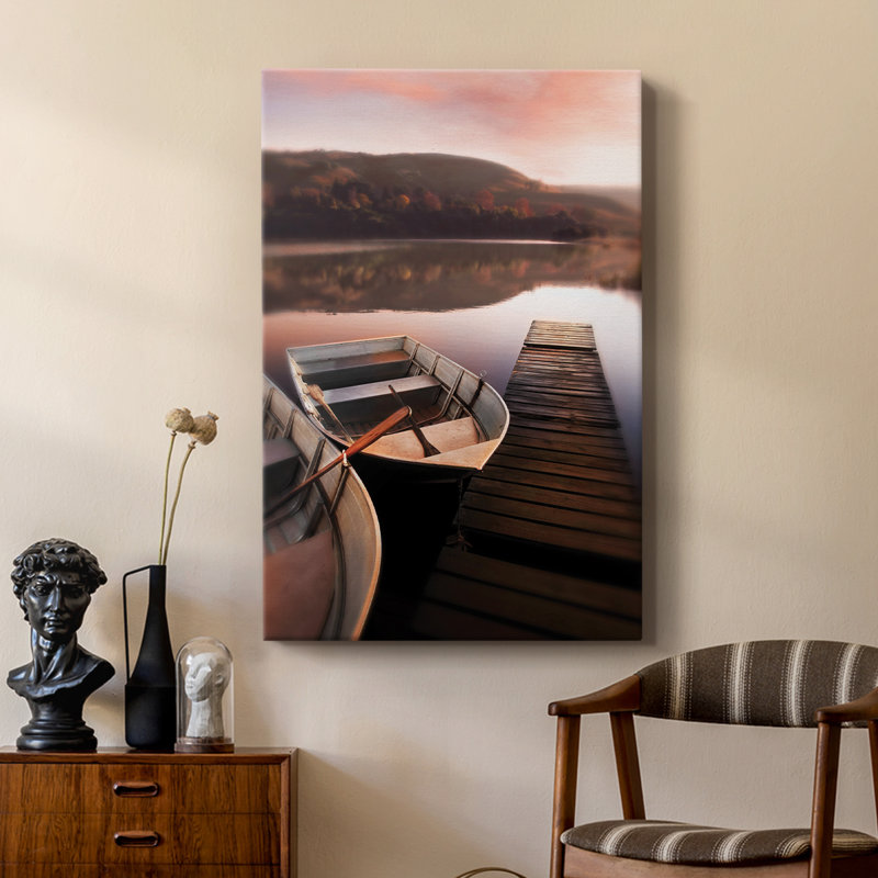 Bateaux à rames à la galerie Cavas, H 60 po x l 40 po