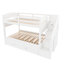 Lit superposé avec lit gigogne, escalier de rangement et garde-robe, parfait pour maximiser l'espace et le rangement dans les chambres d'enfants-997593294