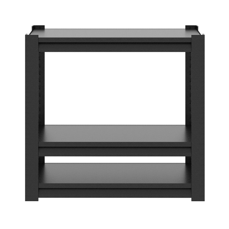 5-tier shelving unit with protective side rails, Matte Black, 31.50" H x 33.98" W x 17.99" D