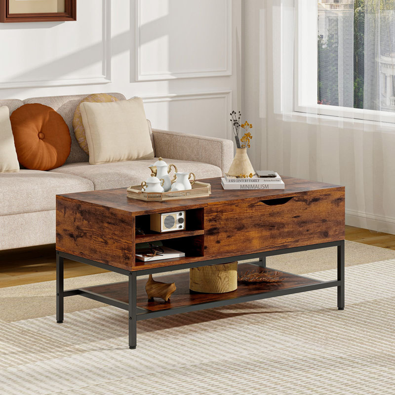 Alaijha Lift Top Coffee Table with Storage, Brown