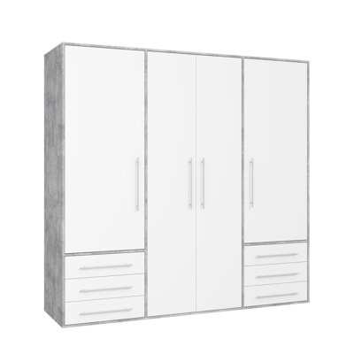 Michayla 4 Door Manufactured Wood Wardrobe