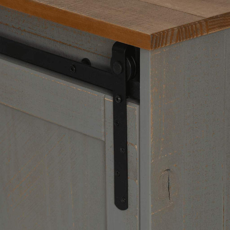 TV Cabinet HALDEN 2 Sliding Doors 150X40x60 Cm Solid Wood, Grey