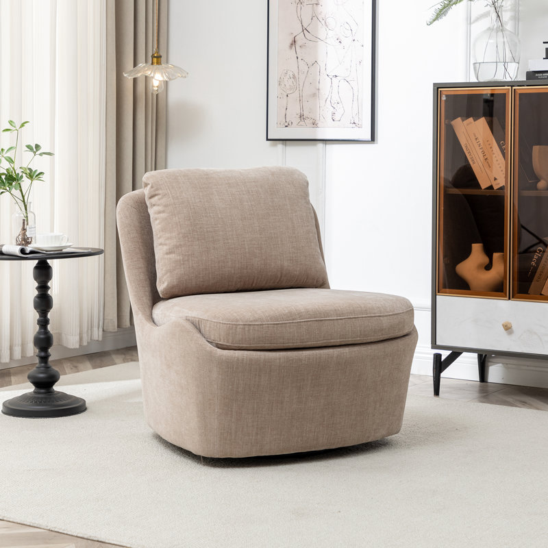 Fauteuil pivotant sans accoudoirs Oliver, Similicuir taupe