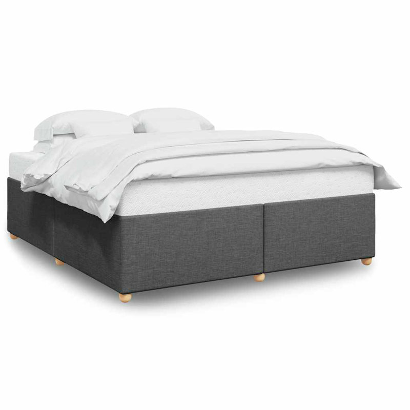 Ebern Designs Bed Frame Without Mattress Dark Gray Twin XL Fabric, Dark Gray, King