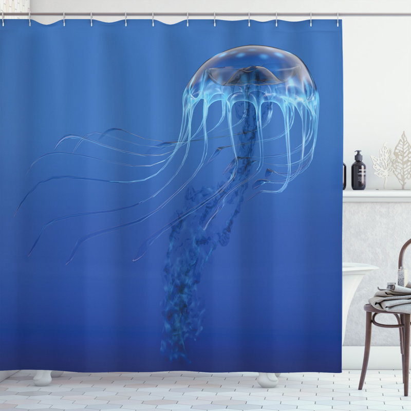 Rideau de douche simple blue ocean animal Roy, H 75 po x l 69 po
