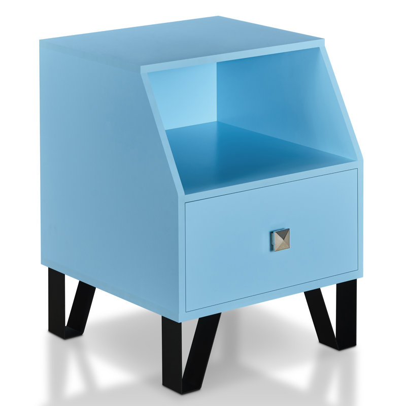 Merriwood End Table with Storage, Sky Blue
